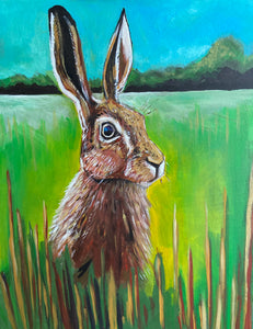 Hare In Field Painting