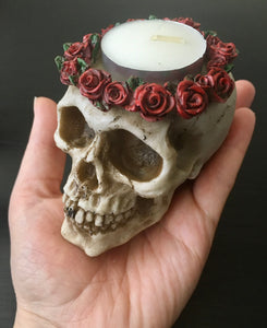 Tealight Holder | Skull Rose Wreath