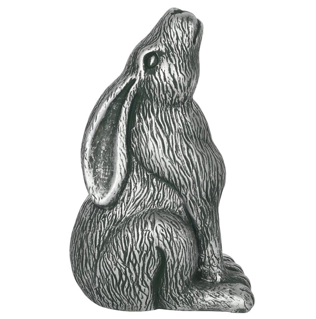 Large Terracotta Moon Gazing Hare | Silver