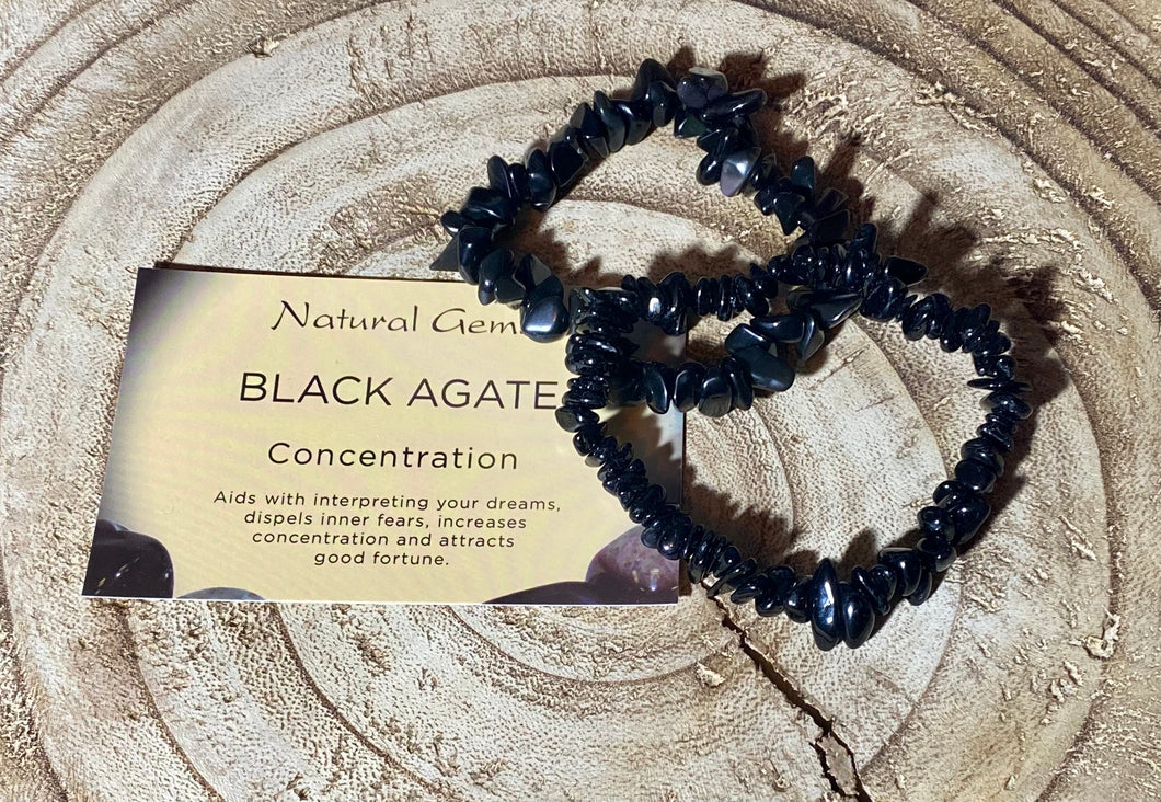 Chip Bracelet | Black Agate