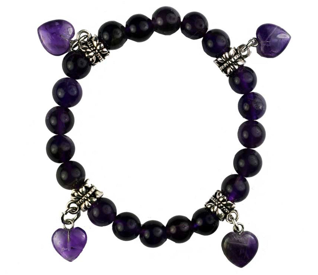 Amethyst Bracelet | 4 Hearts