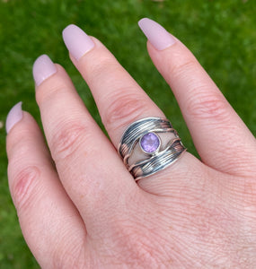 Ring | Faceted Amethyst Double Band