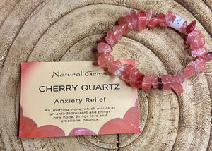 Chunky Chip Bracelet | Cherry Quartz