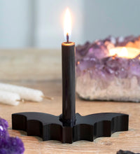 Load image into Gallery viewer, Black Bat Spell Candle Holder
