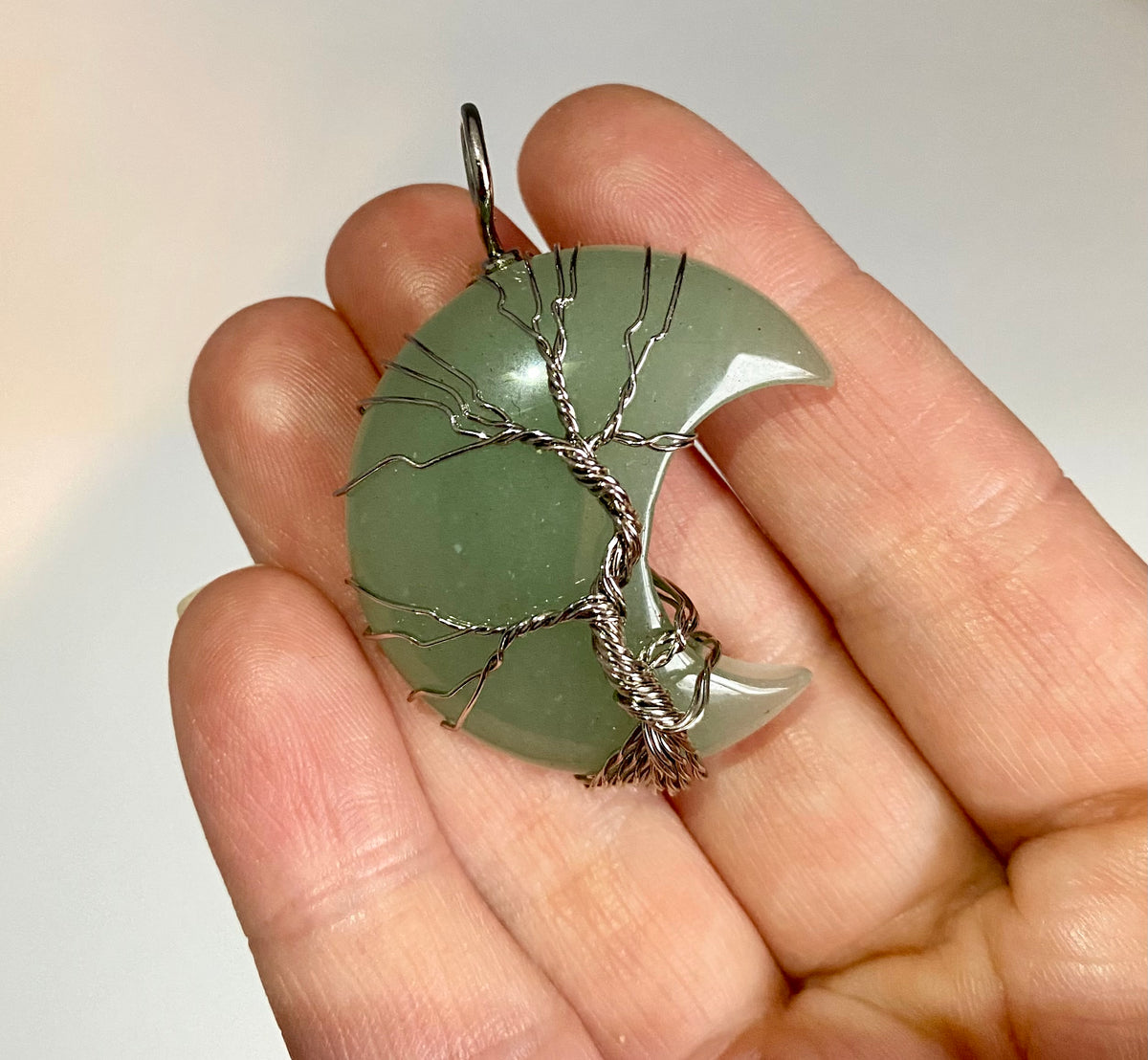 Moon | Wire Wrapped Tree of Life | Green Aventurine – The Sentient Tree
