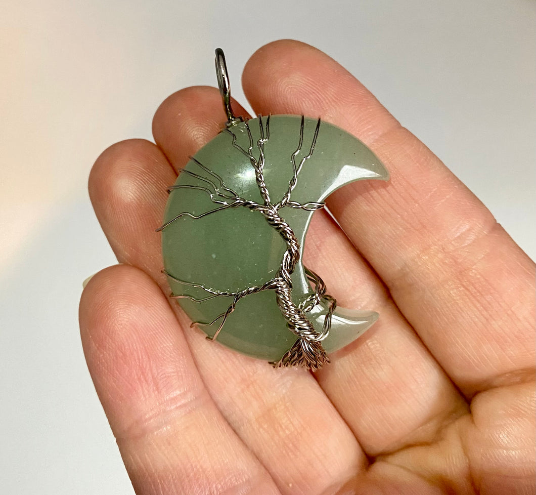 Moon | Wire Wrapped Tree of Life | Green Aventurine