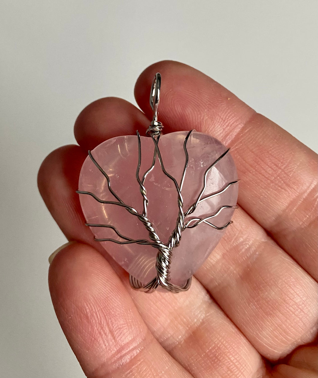 Heart | Wire Wrapped Tree of Life | Rose Quartz